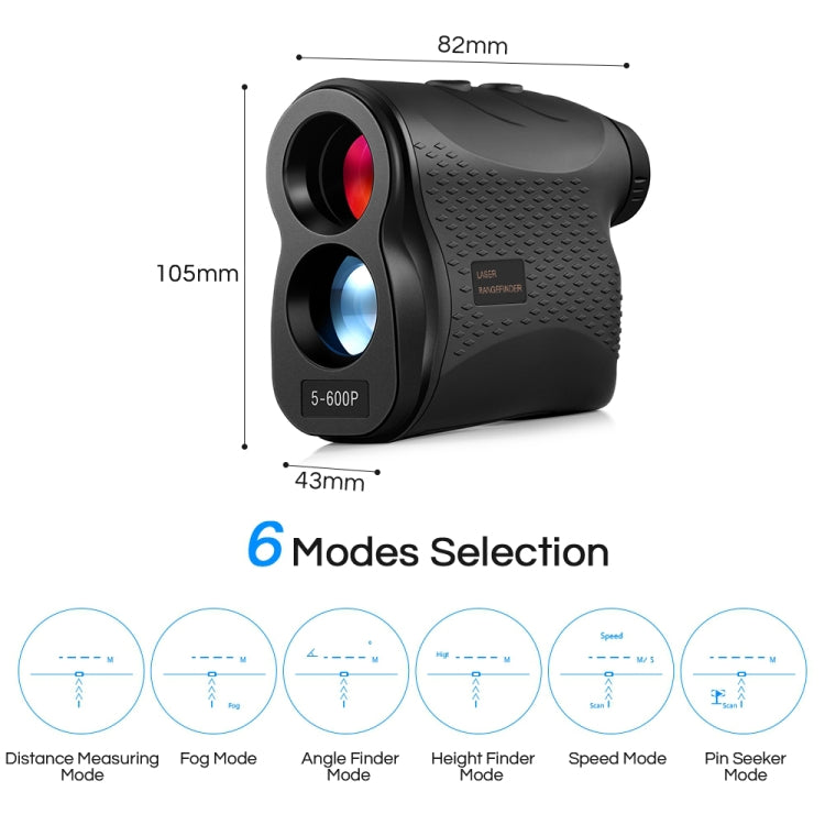 Frendorf | 5-600P Handheld Golf Laser Entfernungsmessgerät Teleskop Entfernungsfinder Distanzmesser, 600m