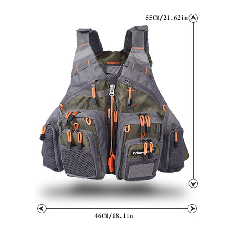 Frendorf | MANNER Outdoor Multifunktionale Angel-Lebensweste Schwimm-Weste (Armeegrün)