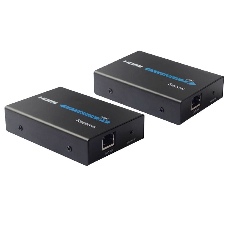 Frendorf | HDMI Extender (Empfänger & Sender) über ein einzelnes UTP CAT5e/6 Kabel, Übertragungsdistanz: 120m (Schwarz)