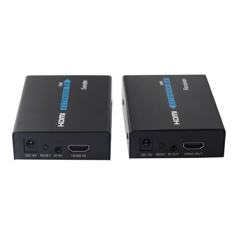 Frendorf | HDMI Extender (Empfänger & Sender) über ein einzelnes UTP CAT5e/6 Kabel, Übertragungsdistanz: 120m (Schwarz)