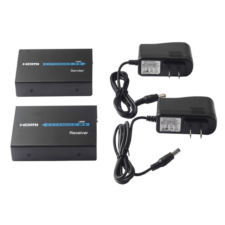 Frendorf | HDMI Extender (Empfänger & Sender) über ein einzelnes UTP CAT5e/6 Kabel, Übertragungsdistanz: 120m (Schwarz)