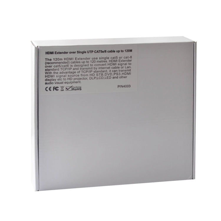 Frendorf | HDMI Extender (Empfänger & Sender) über ein einzelnes UTP CAT5e/6 Kabel, Übertragungsdistanz: 120m (Schwarz)