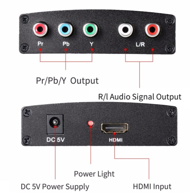 Frendorf | 1080P HD HDMI zu YPbPr Video und R/L Audio Adapter Konverter (Schwarz)