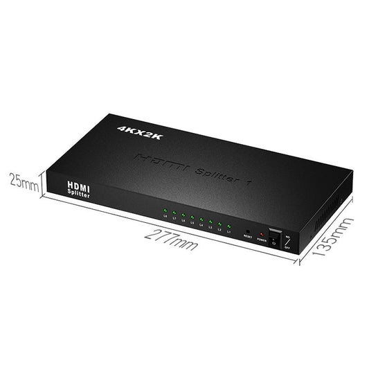 Frendorf | 1 x 8 Full HD 1080P HDMI-Splitter mit Switch, Unterstützung für 3D & 4K x 2K