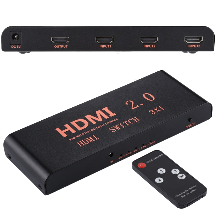 Frendorf | 3X1 4K/60Hz HDMI 2.0 Switch mit Fernbedienung, EU-Stecker