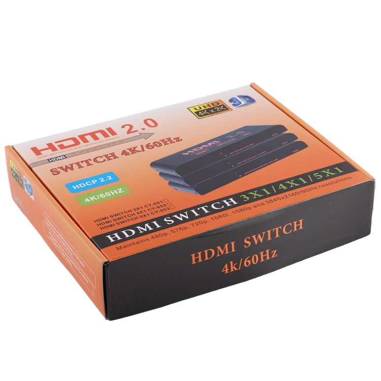 Frendorf | 3X1 4K/60Hz HDMI 2.0 Switch mit Fernbedienung, EU-Stecker
