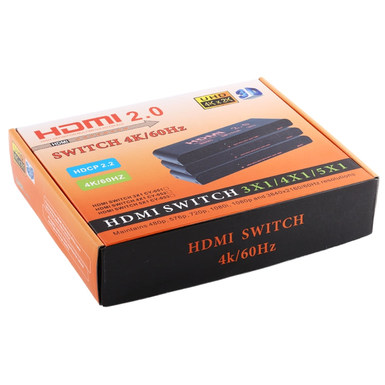 Frendorf | 5X1 4K/60Hz HDMI 2.0 Switch mit Fernbedienung, EU-Stecker
