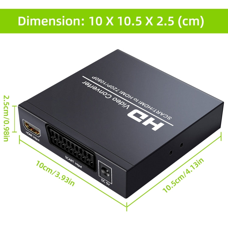 Frendorf | NEWKENG NK-8S SCART + HDMI zu HDMI 720P / 1080P HD Video Konverter Adapter Scaler Box
