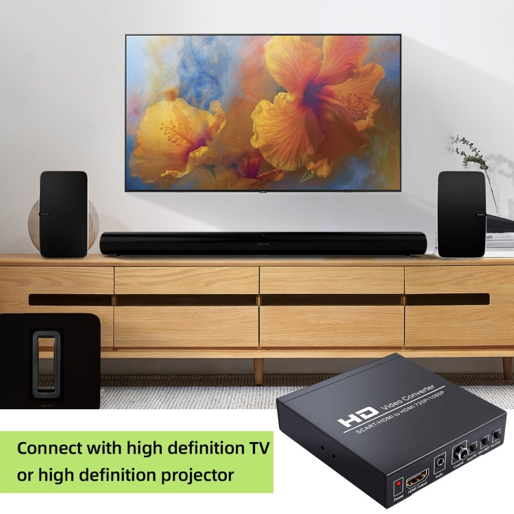 Frendorf | NEWKENG NK-8S SCART + HDMI zu HDMI 720P / 1080P HD Video Konverter Adapter Scaler Box