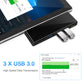 Frendorf | ROCKETEK SK-S4H 3 x USB 3.0 + HDMI + SD / TF-Speicherkartenleser HUB 4K HDMI-Adapter (Schwarz)