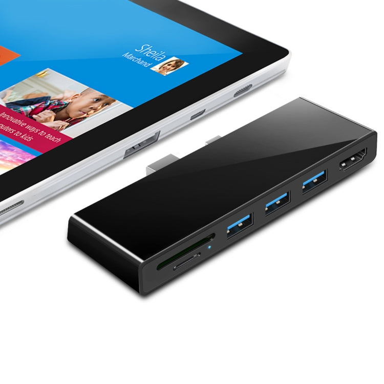 Frendorf | ROCKETEK SK-S5H 3 x USB 3.0 + HDMI + SD / TF Speicherkartenleser HUB 4K HDMI Adapter (Schwarz)