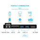 Frendorf | ROCKETEK SK-S5HL RJ45 + 2 x USB 3.0 + HDMI + SD / TF Speicherkartenleser HUB 4K HDMI Adapter (Schwarz)