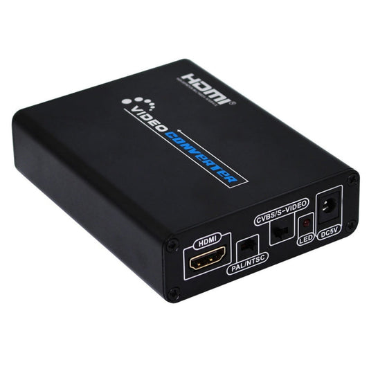 Frendorf | HDMI zu Composite / AV S-Video Konverter RCA CVBS/L/R Video Konverter Adapter, EU Stecker