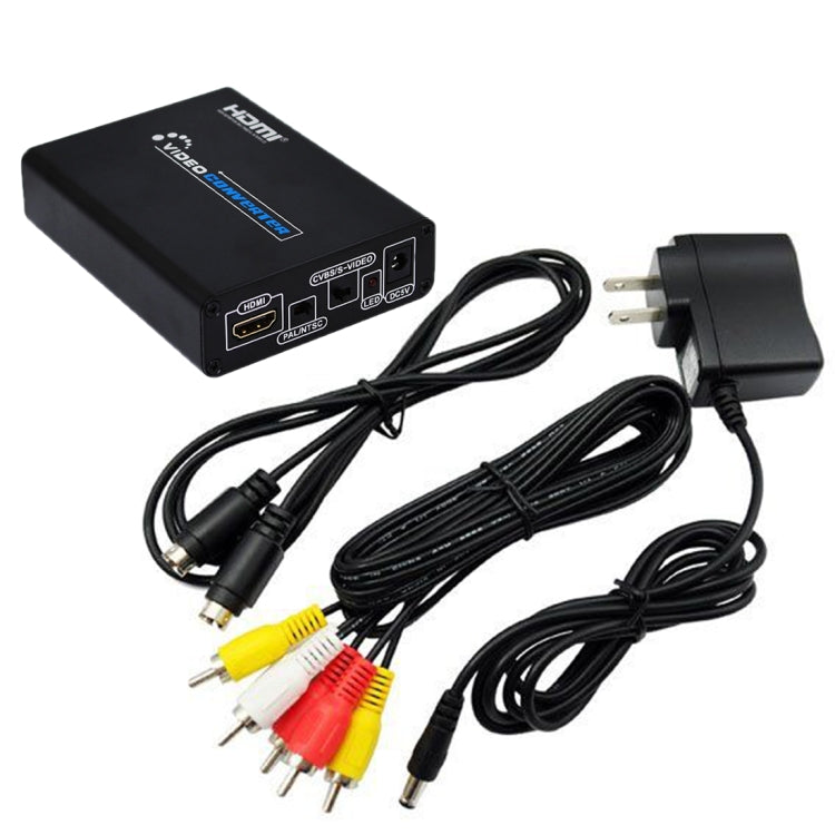 Frendorf | HDMI zu Composite / AV S-Video Konverter RCA CVBS/L/R Video Konverter Adapter, UK Stecker