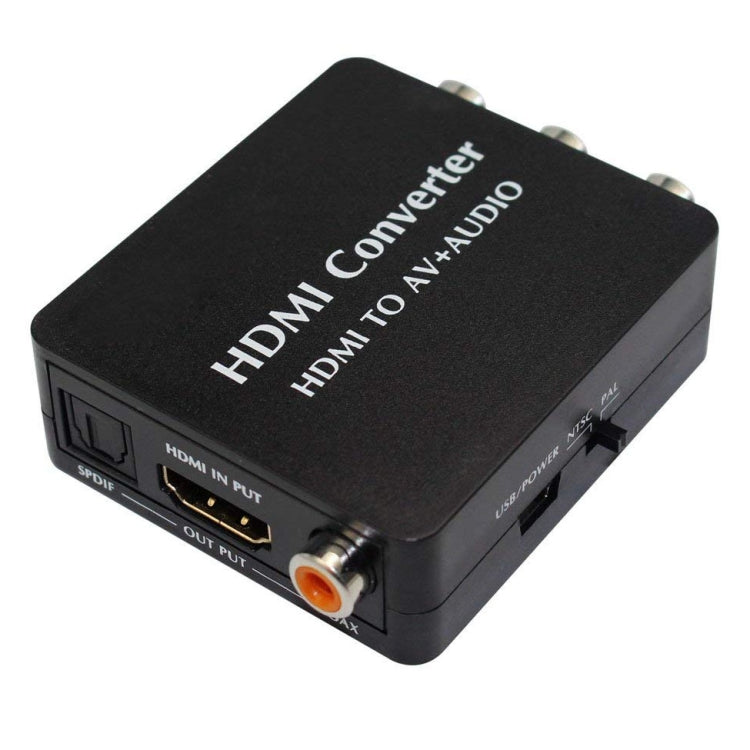 Frendorf | HDMI zu AV Audio Konverter Unterstützung SPDIF Koaxial Audio NTSC PAL Composite Video HDMI zu 3RCA Adapter für TV /PC /PS3 / Blue-ray DVD