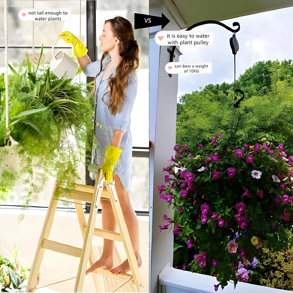 Frendorf | 1+1 GRATIS🌳Pflanzen-Flaschenzug-Set für Gartenkörbe, Töpfe, Vogelfutterspender