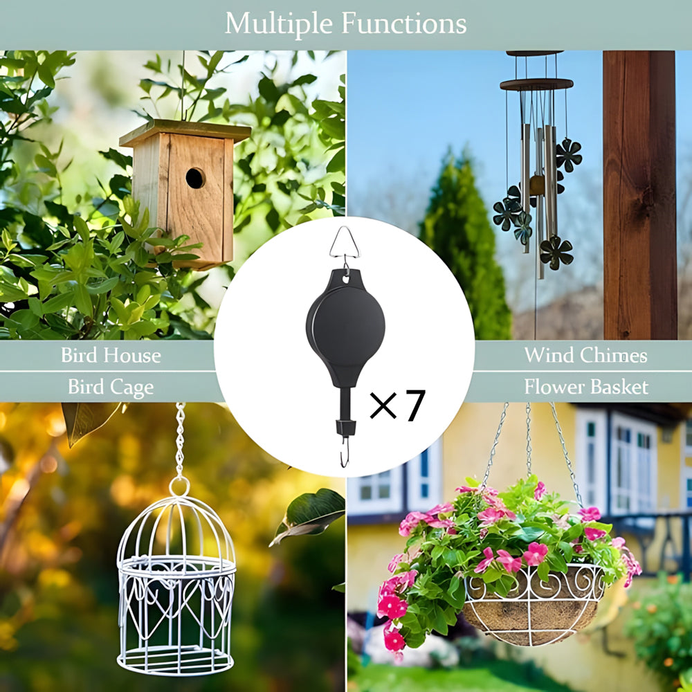 Frendorf | 1+1 GRATIS🌳Pflanzen-Flaschenzug-Set für Gartenkörbe, Töpfe, Vogelfutterspender