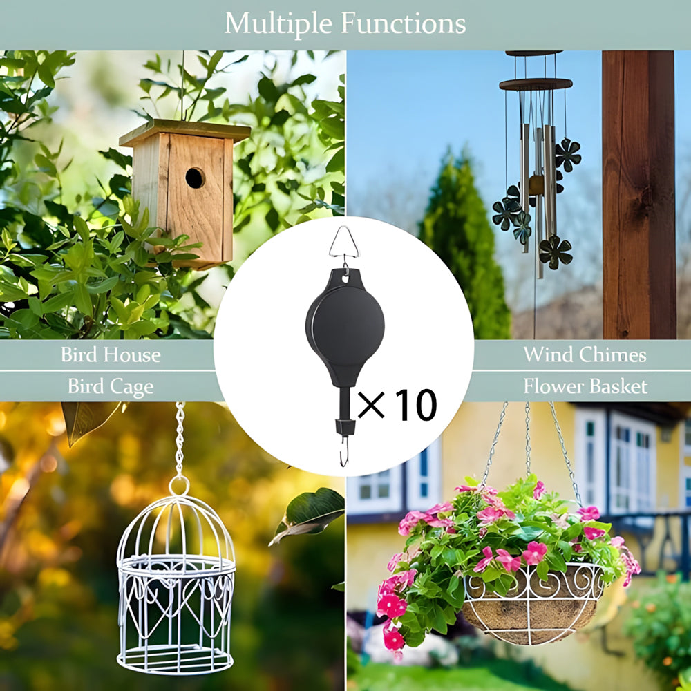 Frendorf | 1+1 GRATIS🌳Pflanzen-Flaschenzug-Set für Gartenkörbe, Töpfe, Vogelfutterspender