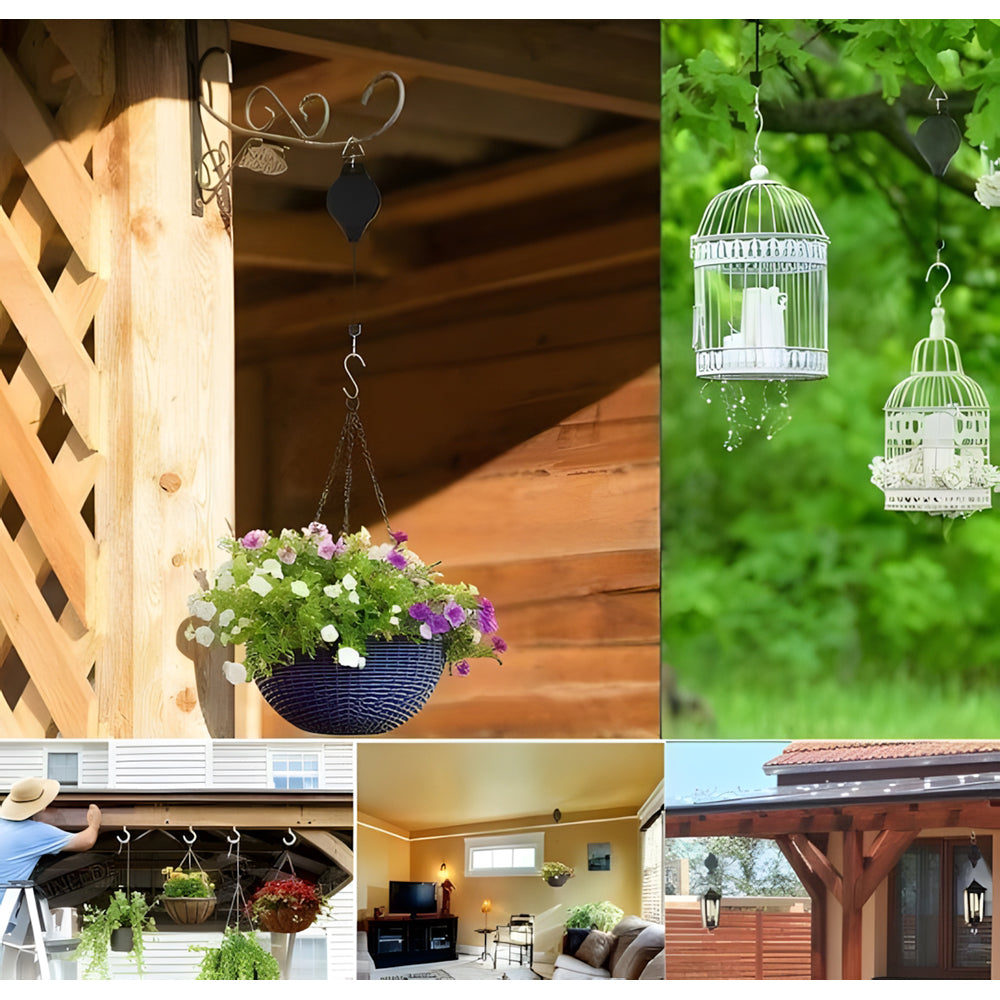 Frendorf | 1+1 GRATIS🌳Pflanzen-Flaschenzug-Set für Gartenkörbe, Töpfe, Vogelfutterspender