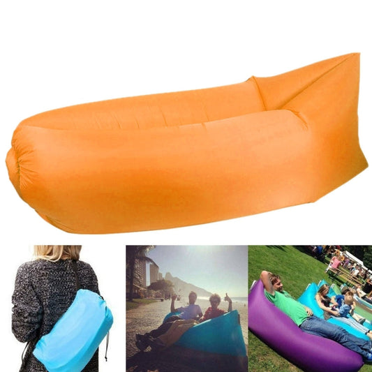 Frendorf | Aufblasbares Lounger Polyestergewebe Kompressionsluftkissentsofa für Strand / Reisen / Gastgewerbe / Angeln, Größe: 185cm x 75cm x 50cm, Normale Qualität (Orange)