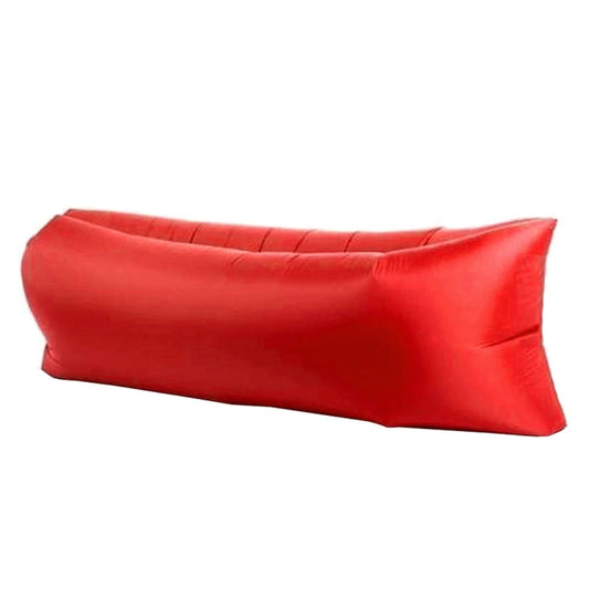 Frendorf | Aufblasbarer Lounger Polyester Stoff Kompressionsluftkissen Sofa für Strand / Reisen / Gastgewerbe / Angeln, Größe: 185cm x 75cm x 50cm, Normale Qualität (Rot)