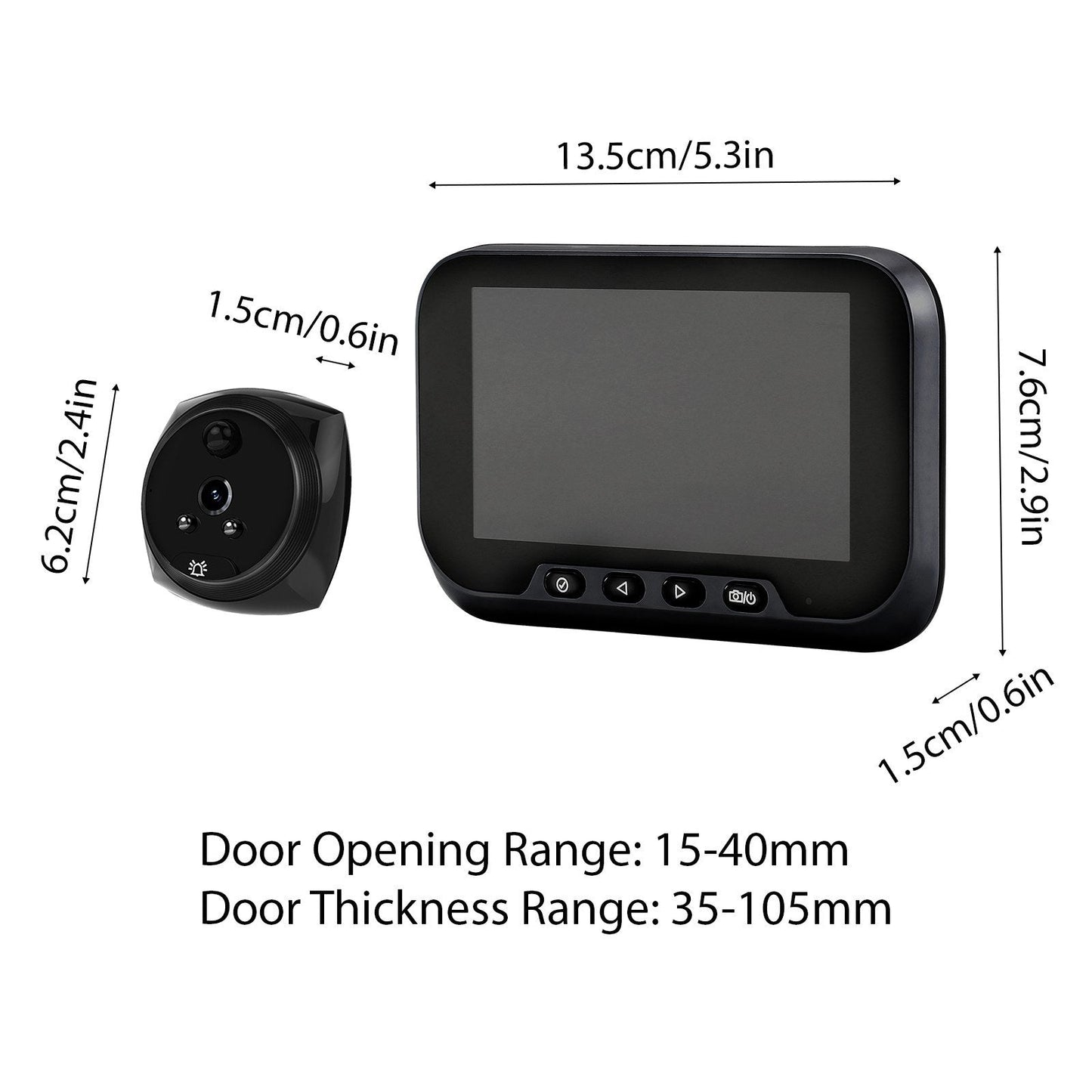 2MP Smart Türspion Kamera Türglocke mit 4,5-Zoll LCD für Wohnungssicherheit