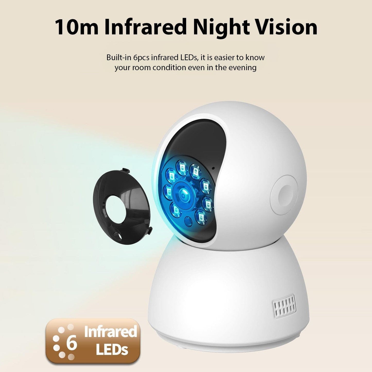 3MP Smart Innen-WiFi-Sicherheitskamera mit Nachtsicht, 2-Wege-Audio, Fernbedienung und Bewegungserkennung für die Überwachung von Zuhause und Haustieren