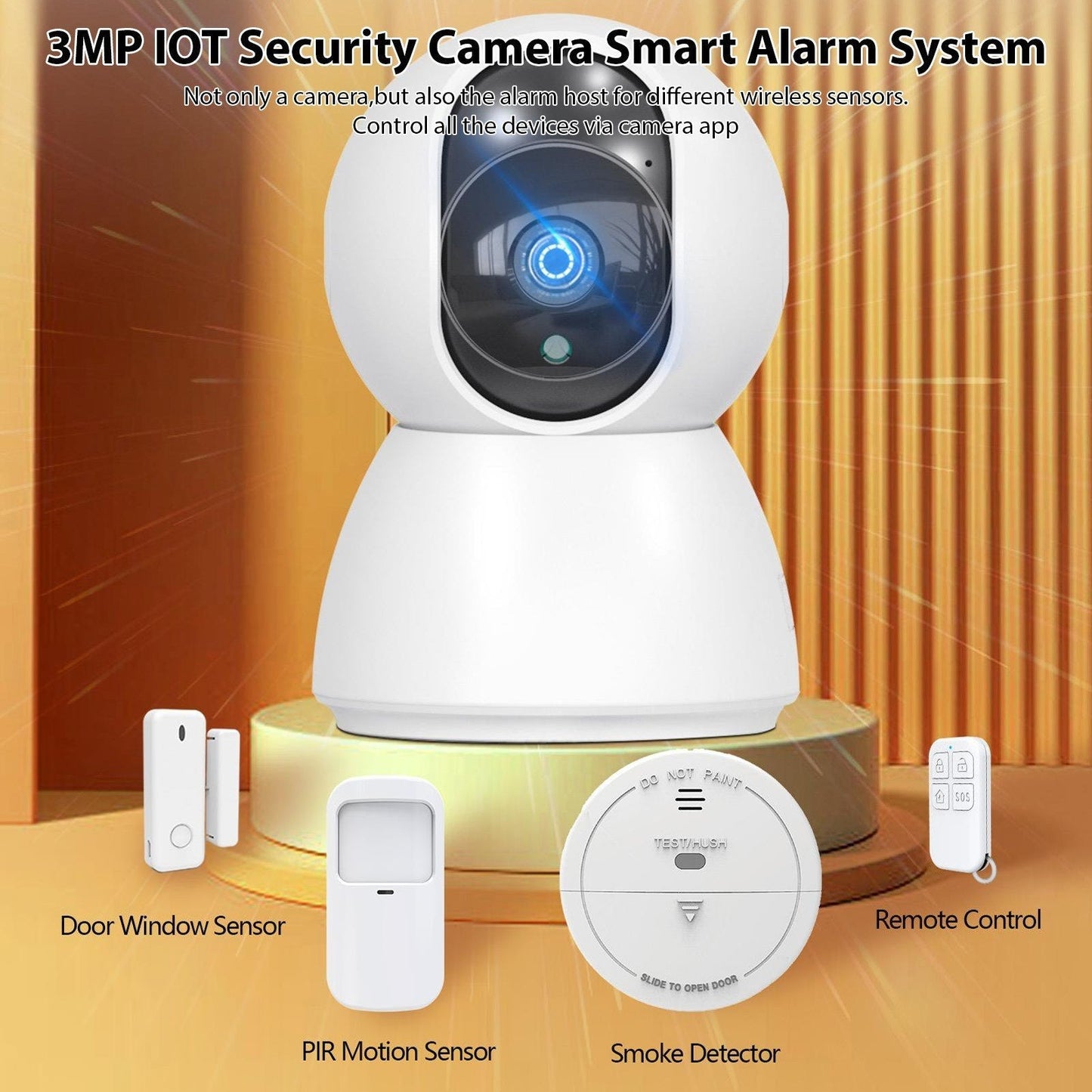 3MP Smart Innen-WiFi-Sicherheitskamera mit Nachtsicht, 2-Wege-Audio, Fernbedienung und Bewegungserkennung für die Überwachung von Zuhause und Haustieren