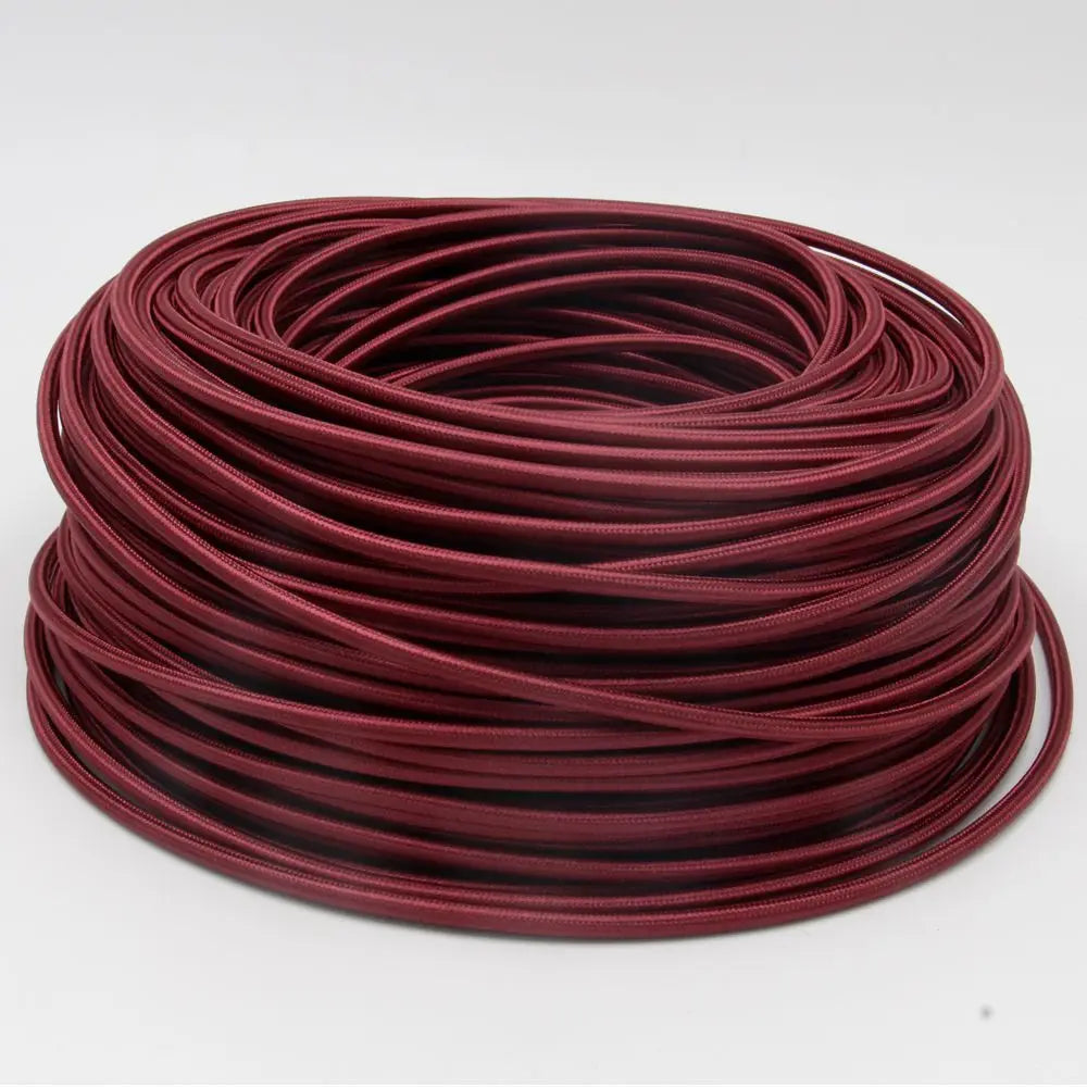 Frendorf | 3-adriges Stoffgeflecht Elektronikdraht – 250V 0.75mm² Flexibles Stromkabel für Vintage Pendelleuchten, Bunte Textilisolierte Schnur