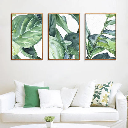 Frendorf | GreenLuxe Moderne Nordische Pflanzenleinwand | Leinwandbild | Wandkunst | Deko für Zuhause