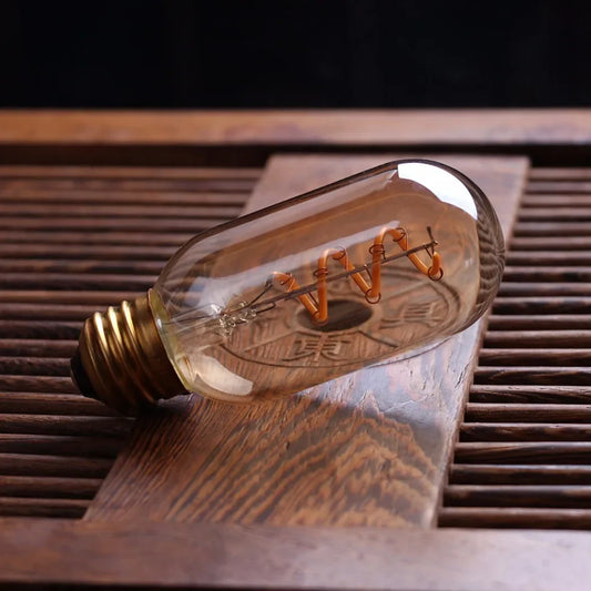 Dimmable Vintage LED-Birne (3W, E27-Basis) - Goldspiral-Glühfaden für Kronleuchter & dekorative Beleuchtung