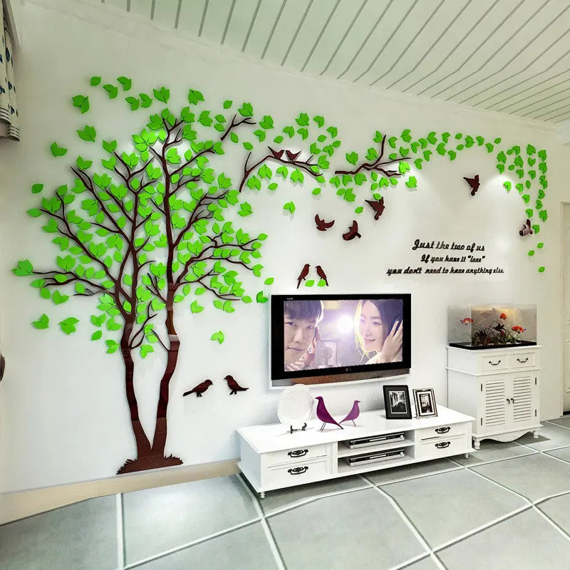 3D Baum Acryl Spiegel Wandaufkleber Decals DIY Kunst TV Hintergrund Wand Poster Home Dekoration Schlafzimmer Wohnzimmer Wandaufkleber