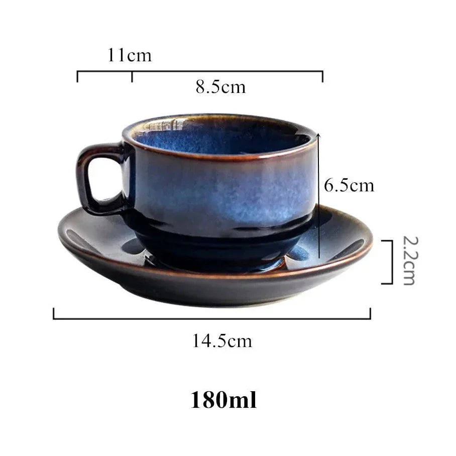 Frendorf | LagunaGlow Keramik-Tassen Set | Handgefertigte Kaffeetassen | Hochwertige Espresso- und Teetassen