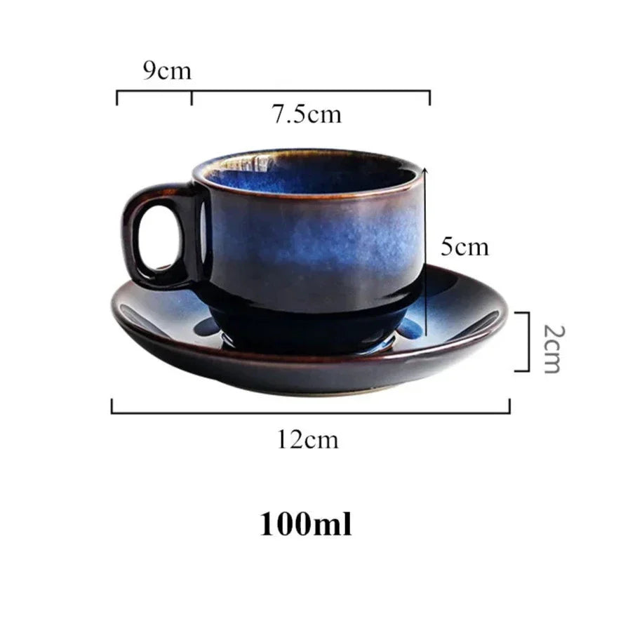 Frendorf | LagunaGlow Keramik-Tassen Set | Handgefertigte Kaffeetassen | Hochwertige Espresso- und Teetassen
