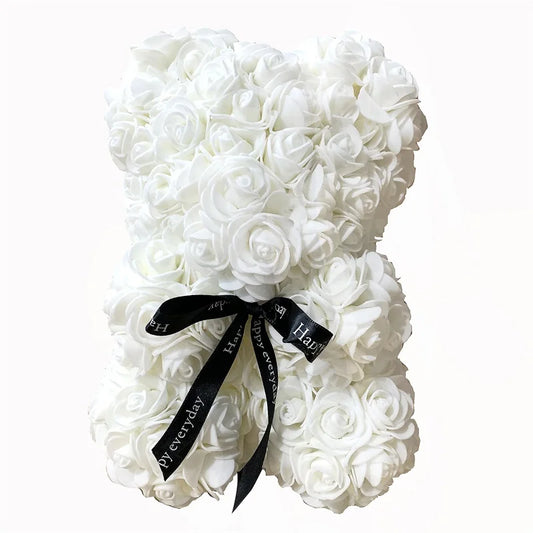 1 Stück 25 cm Rosen Bär Künstlicher Schaum Rosenblume Teddybär Valentinstag Geschenk Geburtstagsfeier Frühlingshochzeit Party Dekoration