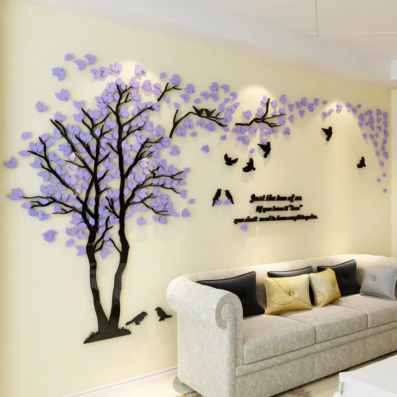 3D Baum Acryl Spiegel Wandaufkleber Decals DIY Kunst TV Hintergrund Wand Poster Home Dekoration Schlafzimmer Wohnzimmer Wandaufkleber