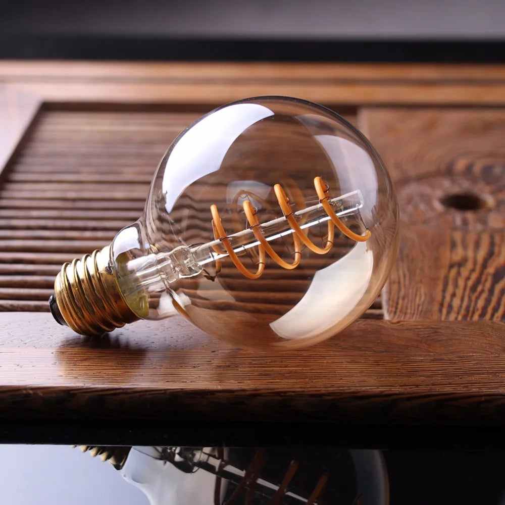 Dimmable Vintage LED-Birne (3W, E27-Basis) - Goldspiral-Glühfaden für Kronleuchter & dekorative Beleuchtung
