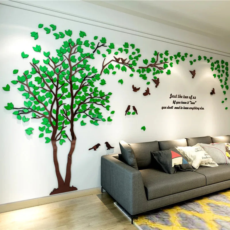 3D Baum Acryl Spiegel Wandaufkleber Decals DIY Kunst TV Hintergrund Wand Poster Home Dekoration Schlafzimmer Wohnzimmer Wandaufkleber