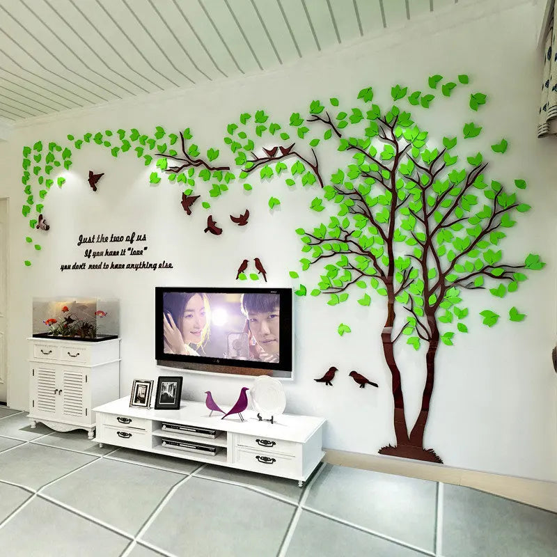 3D Baum Acryl Spiegel Wandaufkleber Decals DIY Kunst TV Hintergrund Wand Poster Home Dekoration Schlafzimmer Wohnzimmer Wandaufkleber