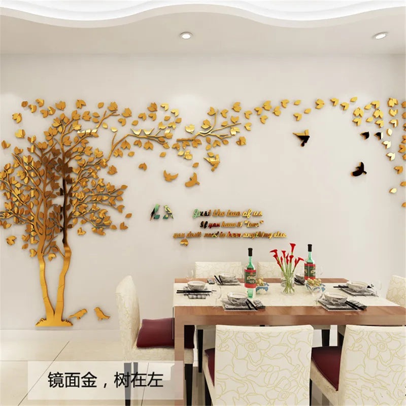 3D Baum Acryl Spiegel Wandaufkleber Decals DIY Kunst TV Hintergrund Wand Poster Home Dekoration Schlafzimmer Wohnzimmer Wandaufkleber