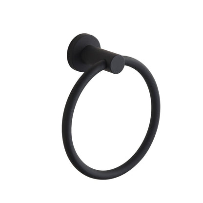 Handtuchring aus 304 Edelstahl in Chrom, Rundes einfaches Design, Schwarz, Europäisches Badezimmer-Zubehör, Rostfrei