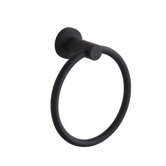 Handtuchring aus 304 Edelstahl in Chrom, Rundes einfaches Design, Schwarz, Europäisches Badezimmer-Zubehör, Rostfrei