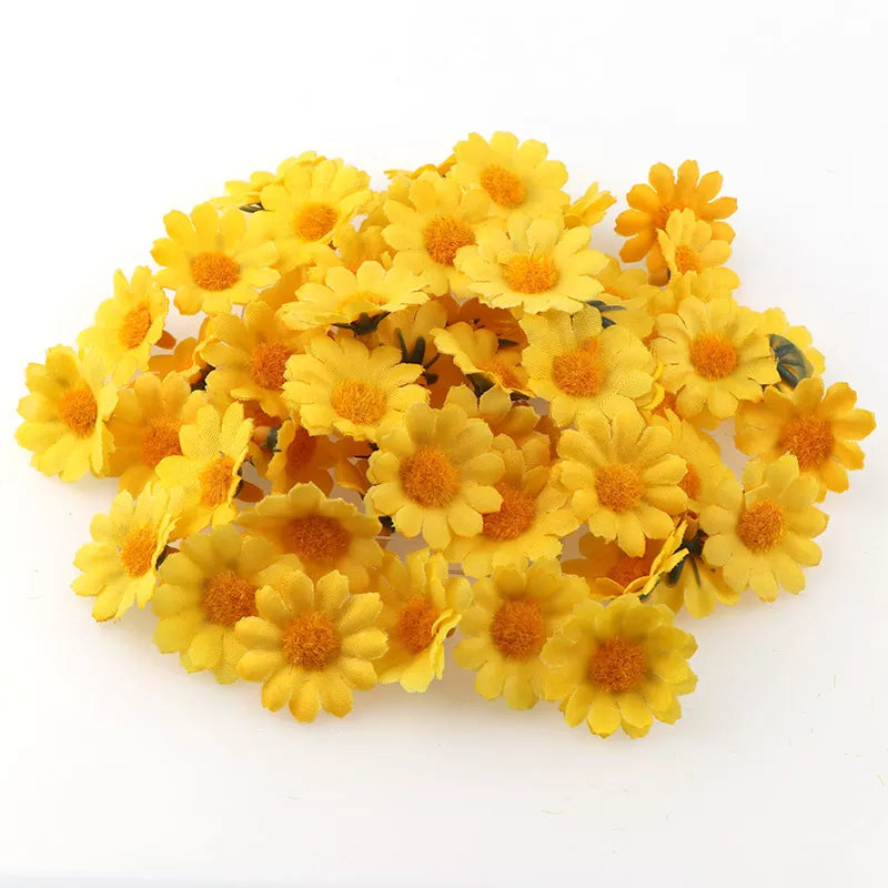100 Stück 2,5 cm Mini-Gänseblümchen Dekorative Künstliche Blumen