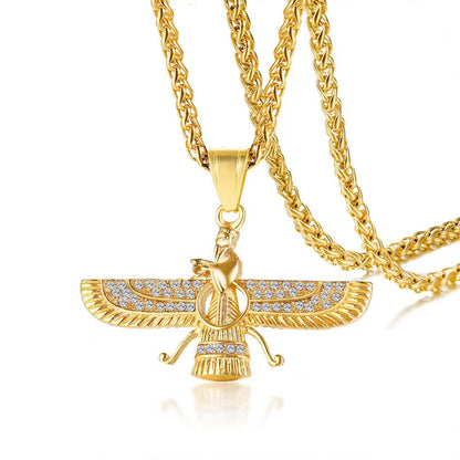 Rhinestone Ahura Mazda Zoroastrian Anhänger Halskette