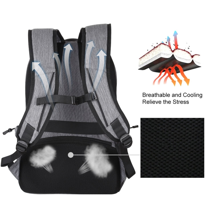 Frendorf | HAWEEL 14W Faltbarer Abnehmbarer Solar Power Outdoor Tragbarer Canvas Dual Shoulder Laptop Rucksack, USB-Ausgang: 5V 2.1A Max(Grau)