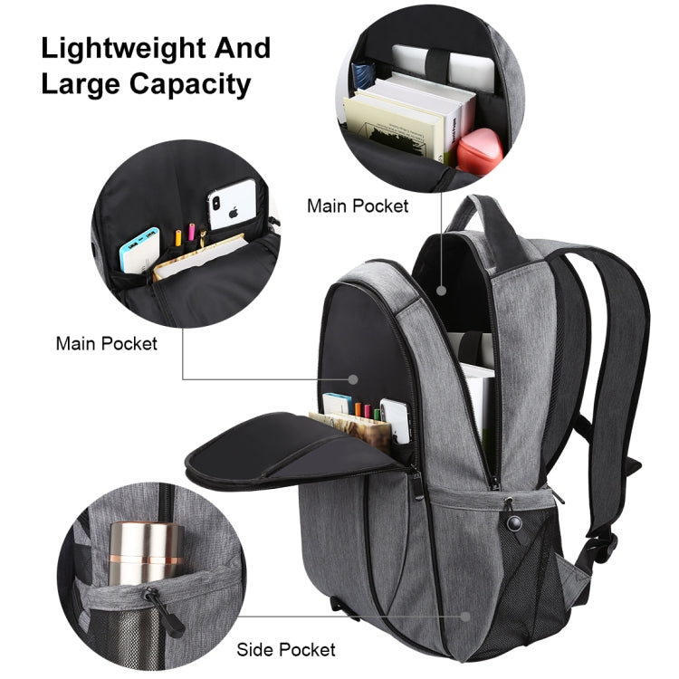 Frendorf | HAWEEL 14W Faltbarer Abnehmbarer Solar Power Outdoor Tragbarer Canvas Dual Shoulder Laptop Rucksack, USB-Ausgang: 5V 2.1A Max(Grau)