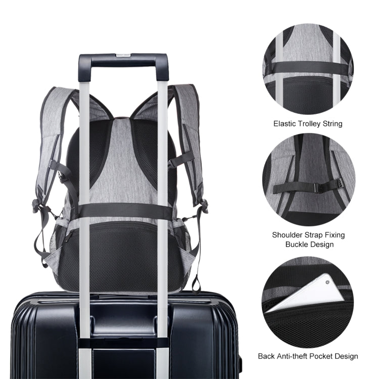Frendorf | HAWEEL 14W Faltbarer Abnehmbarer Solar Power Outdoor Tragbarer Canvas Dual Shoulder Laptop Rucksack, USB-Ausgang: 5V 2.1A Max(Grau)