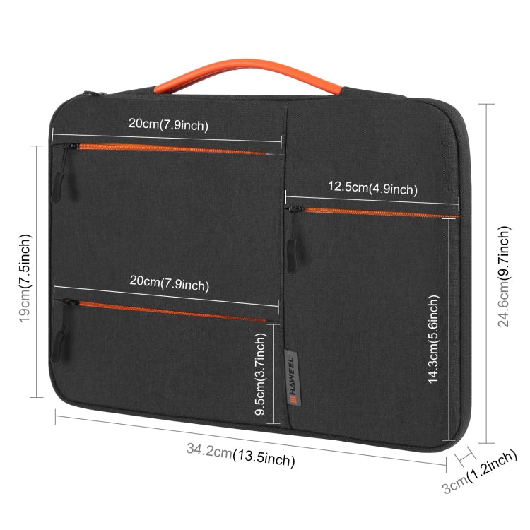 Frendorf | HAWEEL 13,0 Zoll Sleeve Case Reißverschluss Aktentasche Laptoptasche für Macbook, Samsung, Lenovo Thinkpad, Sony, DELL Alienware, CHUWI, ASUS, HP, 13 Zoll - 13,5 Zoll Laptops (Schwarz)