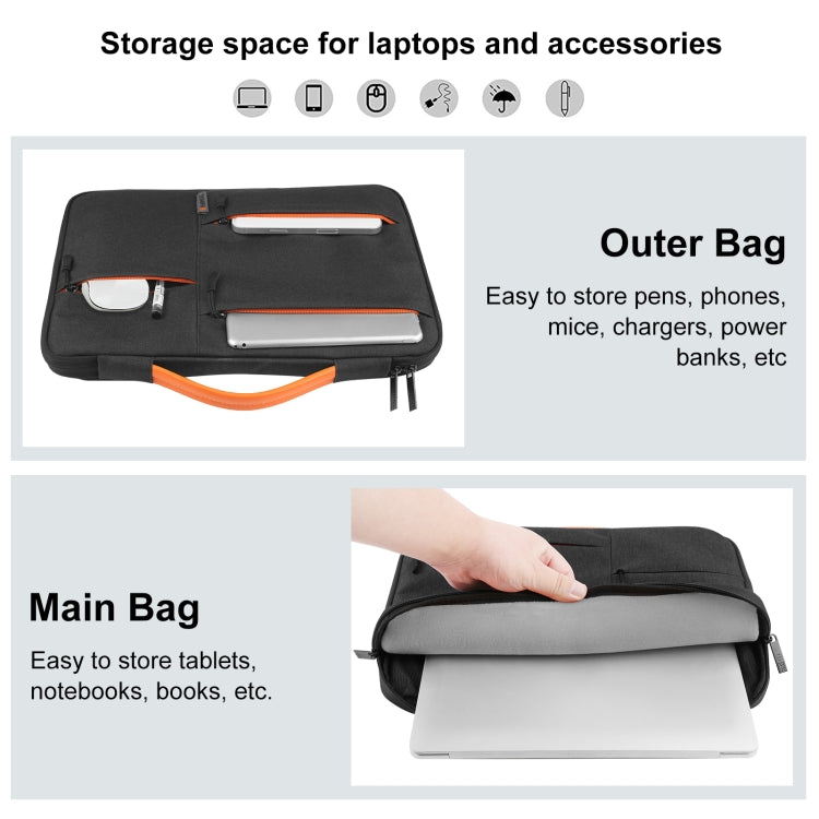 Frendorf | HAWEEL 13,0 Zoll Sleeve Case Reißverschluss Aktentasche Laptoptasche für Macbook, Samsung, Lenovo Thinkpad, Sony, DELL Alienware, CHUWI, ASUS, HP, 13 Zoll - 13,5 Zoll Laptops (Schwarz)
