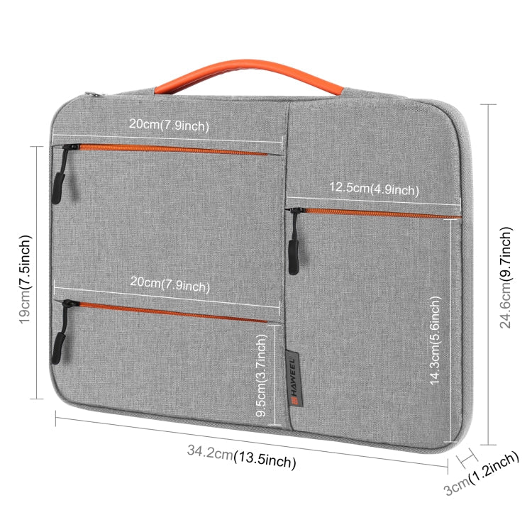 Frendorf | HAWEEL 13,0 Zoll Sleeve Case Reißverschluss Aktentasche Laptop Handtasche Für Macbook, Samsung, Lenovo Thinkpad, Sony, DELL Alienware, CHUWI, ASUS, HP, 13 Zoll - 13,5 Zoll Laptops (Grau)
